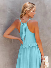 Load image into Gallery viewer, Romantic Ruffled Sleeveless Tiered Maxi Dress with Pockets Elegant &amp; Chic Statement Beautiful Design Dress
