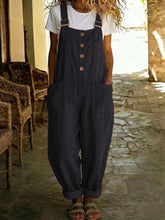 Load image into Gallery viewer, Women's Vintage High-Waist Straight-Leg Overalls – Sleeveless Suspender Jumpsuit
