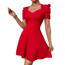Load image into Gallery viewer, Women's Boat Neck High-Waist Mini Dress – Zipper Patchwork
