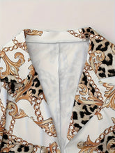Load image into Gallery viewer, Geometric Print Two-Piece Blazer Set

