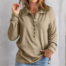 Load image into Gallery viewer, Women's Loose Fit Long Sleeve Knit Top – Button Detail, S–5XL
