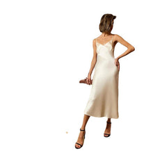 Load image into Gallery viewer, Sling Style Collage Stitching Long Swing Skirt in Sweet Plain Pattern - Polyester Fiber
