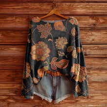Load image into Gallery viewer, Women’s Fall Wildflower Print Long Sleeve T-Shirt
