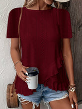 Load image into Gallery viewer, Women’s Casual Solid Color Short Sleeve Crew Neck Top
