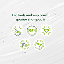 Load image into Gallery viewer, EcoTools Makeup Brush Shampoo – Gentle Plant-Based Cleaner for Makeup Brushes &amp; Sponges | 2 Pack, 6 oz Bottles | Vegan, Hypoallergenic, Eco-Friendly
