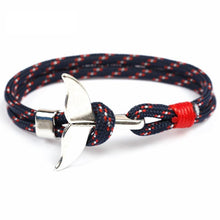 Load image into Gallery viewer, Fashion Whale Tail  Bracelets For Men And Women Charm  Survival Rope Chain  Bracelet Male Wrap Metal Hooks
