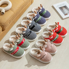 Load image into Gallery viewer, Christmas Shoes Winter Home Slippers Elk Soft Cozy Bedroom Slipper Slip On House Shoes
