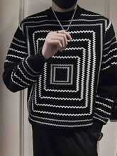 Load image into Gallery viewer, Men's Plus Size Geometric Pattern Knitted Pullover
