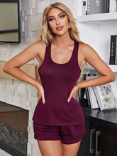 Load image into Gallery viewer, Scoop Neck Tank &amp; Shorts Lounge Set - Women's Sleepwear
