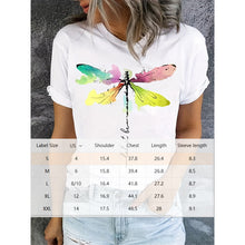 Load image into Gallery viewer, Short Sleeve T-Shirt Dragonfly Pattern Casual Round Neck Tee
