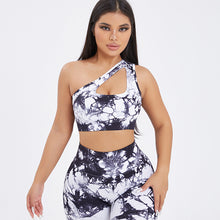Load image into Gallery viewer, Seamless One-Shoulder Bra &amp; Scrunch Leggings Set - High Waisted Yoga Pants
