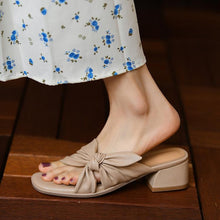 Load image into Gallery viewer, Women's Flat Strap Sandals – Indoor Outdoor Leather Patchwork
