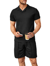 Load image into Gallery viewer, Men's Plus Size Short Sleeve Top and Shorts Set
