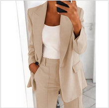 Load image into Gallery viewer, Lapel Blazer &amp; Slim-Fit Trousers Two-Piece Suit – 10 Colors XS–5XL
