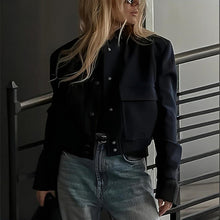 Load image into Gallery viewer, Women's Solid Color Long Sleeve Baseball Jacket
