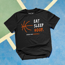 Load image into Gallery viewer, Eat, Sleep, Hoop. - T-shirt - Black
