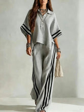 Load image into Gallery viewer, Women's Short-Sleeve Shirt &amp; Loose Pants Two-Piece Set
