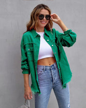 Load image into Gallery viewer, Fashion Ripped Shirt Jacket Female Autumn And Spring Casual Tops Womens Clothing
