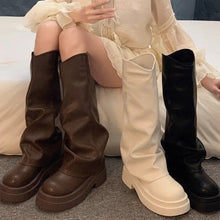 Load image into Gallery viewer, Women’s Platform Dress Boots – British Style Autumn/Winter
