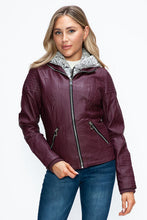 Load image into Gallery viewer, Women Warm Sleek Dual-Zipper Layered Jacket with Cozy Fuzzy Hood Urban Chic &amp; Comfortable Jacket
