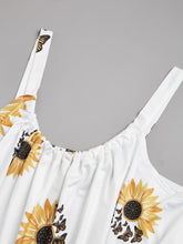 Load image into Gallery viewer, 🌻 Plus Size Sunflower Print Sleeveless Wrap Dress
