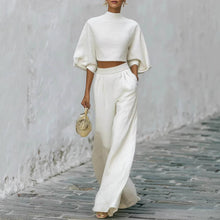Load image into Gallery viewer, Women’s Short Top &amp; High-Waisted Pants Set – Casual Two-Piece Outfit
