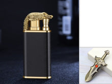 Load image into Gallery viewer, Creative Blue Flame Lighter Dolphin Dragon Tiger Double Fire Metal Winproof Lighter Inflatable Lighter
