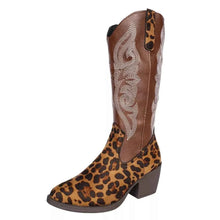 Load image into Gallery viewer, Brown Western Embroidered : Mid-Calf Boots
