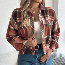 Load image into Gallery viewer, Plaid Shacket – Women’s Long-Sleeve Button-Down Shirt Jacket
