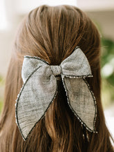 Load image into Gallery viewer, Ebony Tweed Darling Hair Bow
