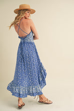 Load image into Gallery viewer, Ditsy Floral Ruffled Hem Maxi Women Cami Dress –Feminine Floral Print, Elegant Maxi Length, Flowy &amp; Comfortable Design for Casual &amp; Special Occasions
