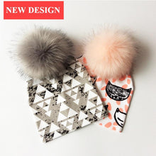 Load image into Gallery viewer, Luxury Modern Unique Toddler Boys and Girls Cartoon Printing Cotton Pompom Cap For Baby Beanie Hat With Pompon For Kids
