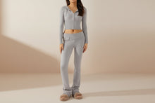 Load image into Gallery viewer, Women’s Knitted Hooded Two-Piece Set – Cardigan &amp; High-Waisted Pants Suit

