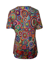 Load image into Gallery viewer, V-neck Red Candy Print Short Sleeve T-shirt Loose Casual Top For Summer
