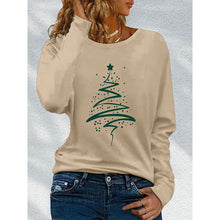 Load image into Gallery viewer, Women’s Long Sleeve Merry Christmas T-Shirt – Cute Christmas Tree Graphic Tee
