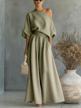 Load image into Gallery viewer, Cropped Off-Shoulder Top &amp; Pants Two-Piece Set – 8 Colors, S–5XL
