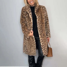 Load image into Gallery viewer, Leopard Print Plush Jacket — Cozy Loose-Fit Mid-Length Outwear
