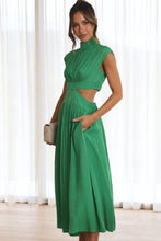 Load image into Gallery viewer, Modern Cutout Mock Neck Sleeveless Ruched Dress Elegant Dress For Women
