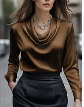 Load image into Gallery viewer, Women’s Elegant Boat Neck Long Sleeve Minimalist Top
