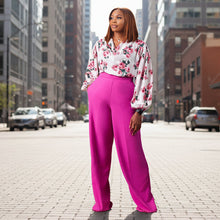 Load image into Gallery viewer, Printed Floral Lace-Up Top &amp; Wide-Leg Pants Set – 4 Colors, S–3XL
