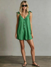 Load image into Gallery viewer, Women's V-Neck Sleeveless Jumpsuit – Cardigan Strap Cropped Straight-Leg
