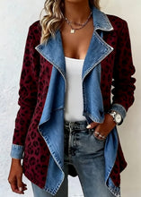 Load image into Gallery viewer, Patchwork Denim Collar Women’s Long-Sleeved Mid-Length Coat
