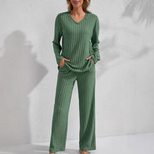 Load image into Gallery viewer, Women’s Ribbed Long Sleeve Top and Pants Loungewear Set

