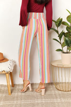Load image into Gallery viewer, Double Take Striped Smocked Waist Pants with Pockets
