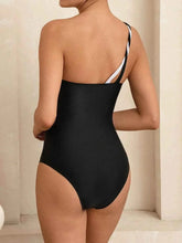 Load image into Gallery viewer, Contrast Single Shoulder One-Piece Swimwear : Cover-Up Swim Set
