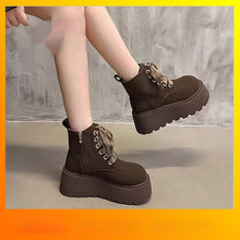 Load image into Gallery viewer, Women’s Chunky Sole Lace-Up Boots – Vintage Style
