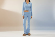 Load image into Gallery viewer, Women’s Knitted Hooded Two-Piece Set – Cardigan &amp; High-Waisted Pants Suit
