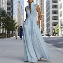 Load image into Gallery viewer, Women's French-Style High-Waist Midi Dress with Ribbon Tie
