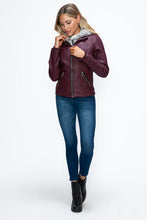Load image into Gallery viewer, Women Warm Sleek Dual-Zipper Layered Jacket with Cozy Fuzzy Hood Urban Chic &amp; Comfortable Jacket
