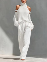Load image into Gallery viewer, Women's Long-Sleeve Turtleneck Top &amp; Pants Set – Elegant 2-Piece
